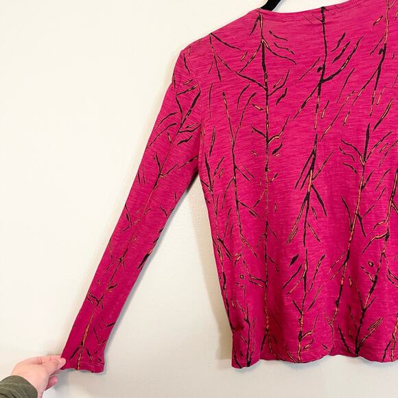 Proenza Schouler Women's Printed Burgundy Crew Neck Long Sleeves Top Size Small - Picture 6 of 10